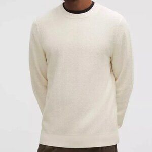 Lululemon Men's Textured Knit Crewneck Sweater- Light IVORY, Size Medium